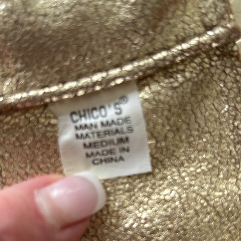 Chico's Metallic Gold Textured Accessory